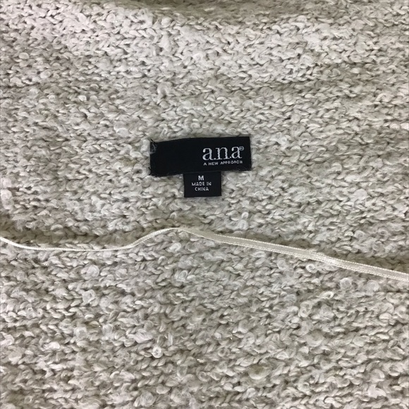 a.n.a. Women's Boho Chic Wool Blend Knit Open Duster Vest, Medium, Cream / Black - Picture 10 of 10